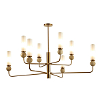 Люстра на штанге с 8-ю цилиндрическими матовыми плафонами и шарами из камня Orb Essence варинант исполнения - 8 | Loft Concept в Рязани