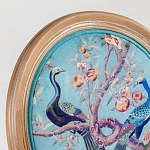 Полукресло из массива бука с сиденьем из экокожи и цветочным принтом на спинке Chinoiserie Garden Chair варинант исполнения - 4 | Loft Concept в Рязани