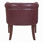 Кресло низкое из натуральной кожи на 4-х деревянных ножках из массива бука Chloe Leather Armchair vine варинант исполнения - 3 | Loft Concept в Рязани