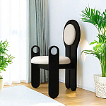 Стул черный из дерева с круглой спинкой Chair in Neoclassical Style варинант исполнения - 3 | Loft Concept в Рязани