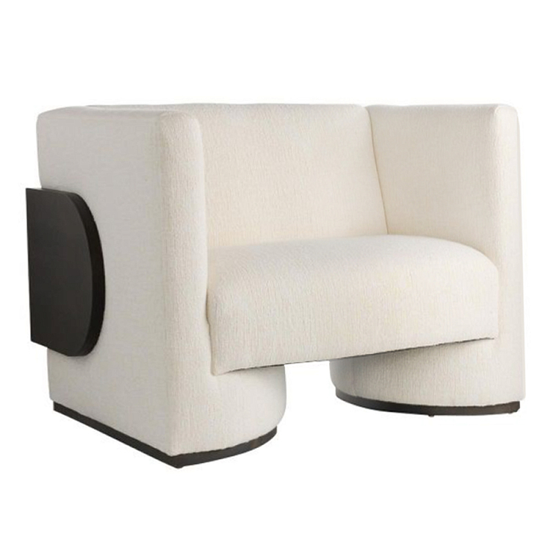 Кресло Florida Lounge Chair с элегантным деревянным декором Белый Черный Кресло Florida Lounge Chair с элегантным деревянным декором Белый Черный в Рязани | Loft Concept