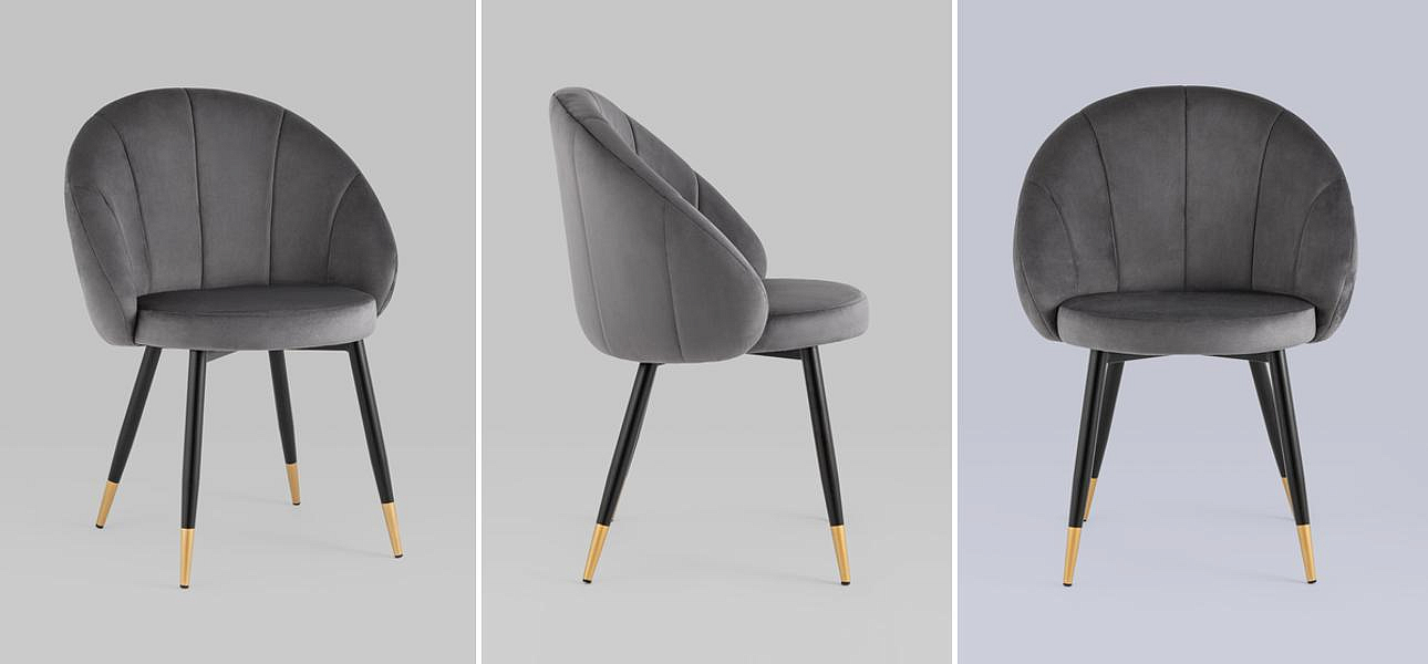 Стул Alberto Chair Серый Велюр Стул Alberto Chair Серый Велюр - Loft-Concept в Рязани