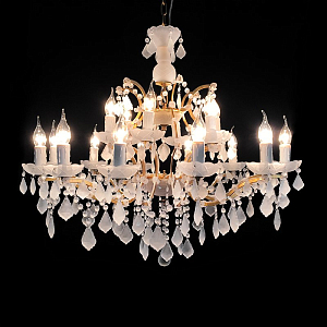 Люстра Rococo Iron & white matt Crystal Chandelier 18