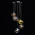 Люстра каскадная с 5-ю разноцветными стеклянными плафонами Kaleido варинант исполнения - 3 | Loft Concept в Рязани