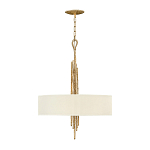 Люстра подвесная с широким белым текстильным абажуром и вертикальными декоративными элементами Hinkley варинант исполнения - 2 | Loft Concept в Рязани