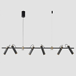 Люстра с 8-ю цилиндрическими плафонами на магнитном креплении и черным металлическим основанием Bronze Concert варинант исполнения - 1 | Loft Concept в Рязани