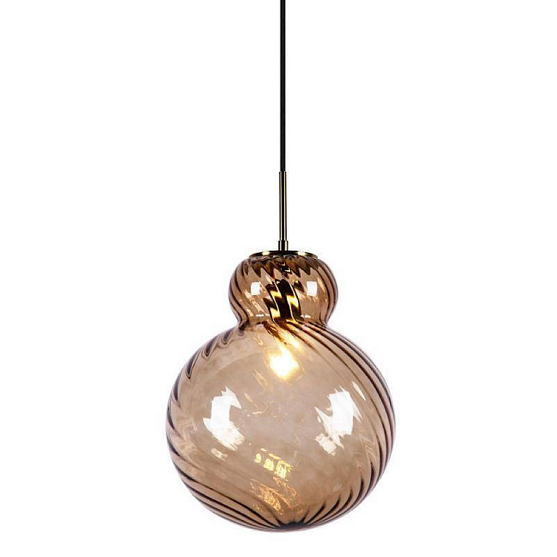Подвесной светильник Amber RIBBED BASE Янтарный в Рязани | Loft Concept 