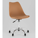 Офисный стул на металлическом основании EGGERY Brown пластик варинант исполнения - 1 | Loft Concept в Рязани