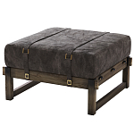 Пуф Duncan винтажная черная кожа  варинант исполнения - 2 | Loft Concept в Рязани