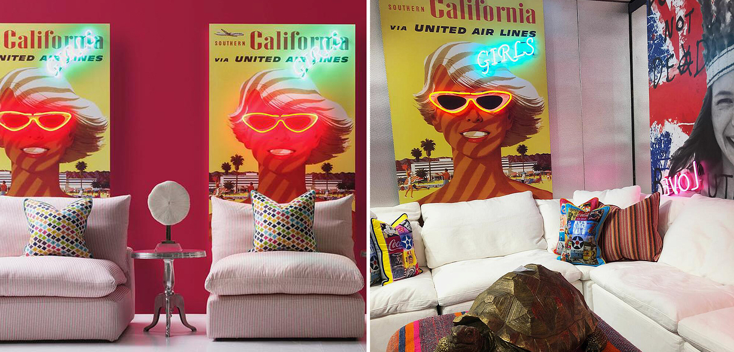 Неоновый Ретро Постер California Girls Неоновый Ретро Постер California Girls - Loft-Concept в Рязани