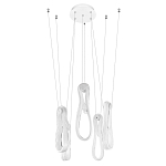 Подвесной светильник белого цвета с 6-ю изогнутыми плафонами Flow Loop варинант исполнения - 4 | Loft Concept в Рязани