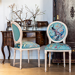 Стул из массива бука с изображением птиц и цветов Turquoise Beige Chinoiserie Garden Chair варинант исполнения - 8 | Loft Concept в Рязани