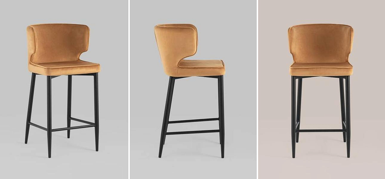 Стул Полубарный Chair посадка 65 см Терракотовый Велюр Стул Полубарный Chair посадка 65 см Терракотовый Велюр - Loft-Concept в Рязани