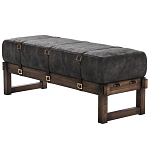 Банкетка Duncan винтажная черная кожа варинант исполнения - 3 | Loft Concept в Рязани