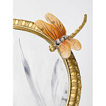 Ваза из прозрачного стекла с бронзовой вставкой в виде цветущей ветви Eden Garden porcelain and bronze варинант исполнения - 3 | Loft Concept в Рязани