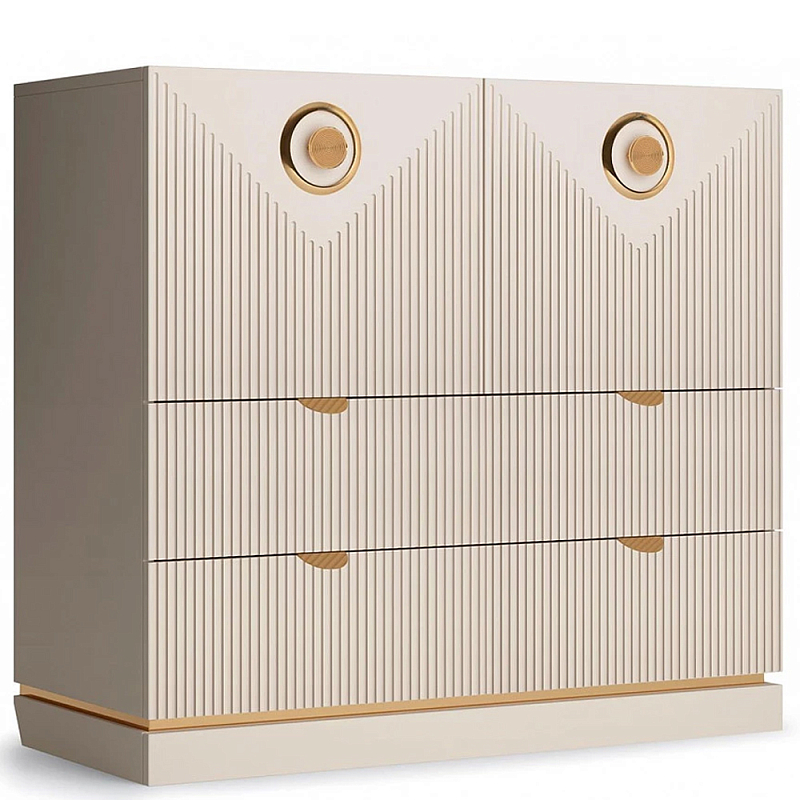 Комод с фактурным фасадом Satin Furniture Бежево-серый Комод с фактурным фасадом Satin Furniture Бежево-серый в Рязани | Loft Concept