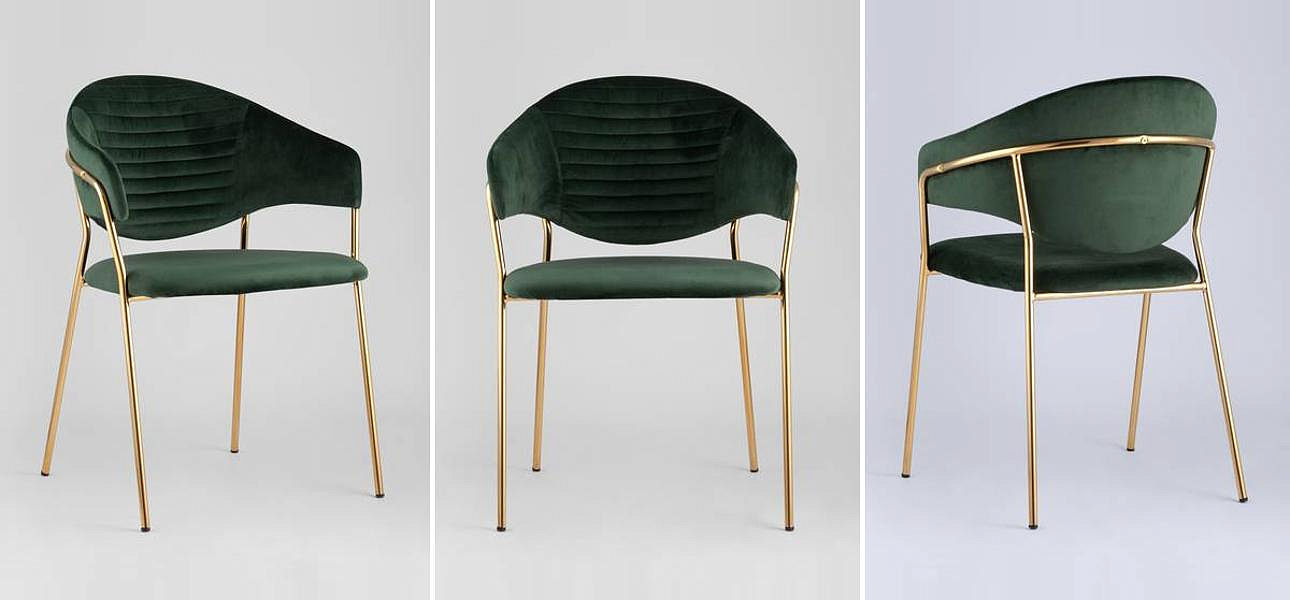 Стул Alexis Chair Пыльно-Зеленый цвет Золотые ножки Стул Alexis Chair Пыльно-Зеленый цвет Золотые ножки - Loft-Concept в Рязани