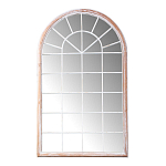 Зеркало-окно настенное в венецианском стиле с деревянной рамой бежевого цвета Venetian Smooth варинант исполнения - 1 | Loft Concept в Рязани