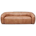 Трехместный диван с кожаной обивкой коричневый Coste Leather Sofa варинант исполнения - 1 | Loft Concept в Рязани