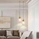 Подвесной светильник светодиодный с цилиндрическим плафоном Stone Helios варинант исполнения - 5 | Loft Concept в Рязани