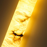 Подвесной светильник цилиндрической формы с плафоном из алебастра и металлическими торцами Темная Латунь 60 см Cryptocrystalline Stone варинант исполнения - 4 | Loft Concept в Рязани