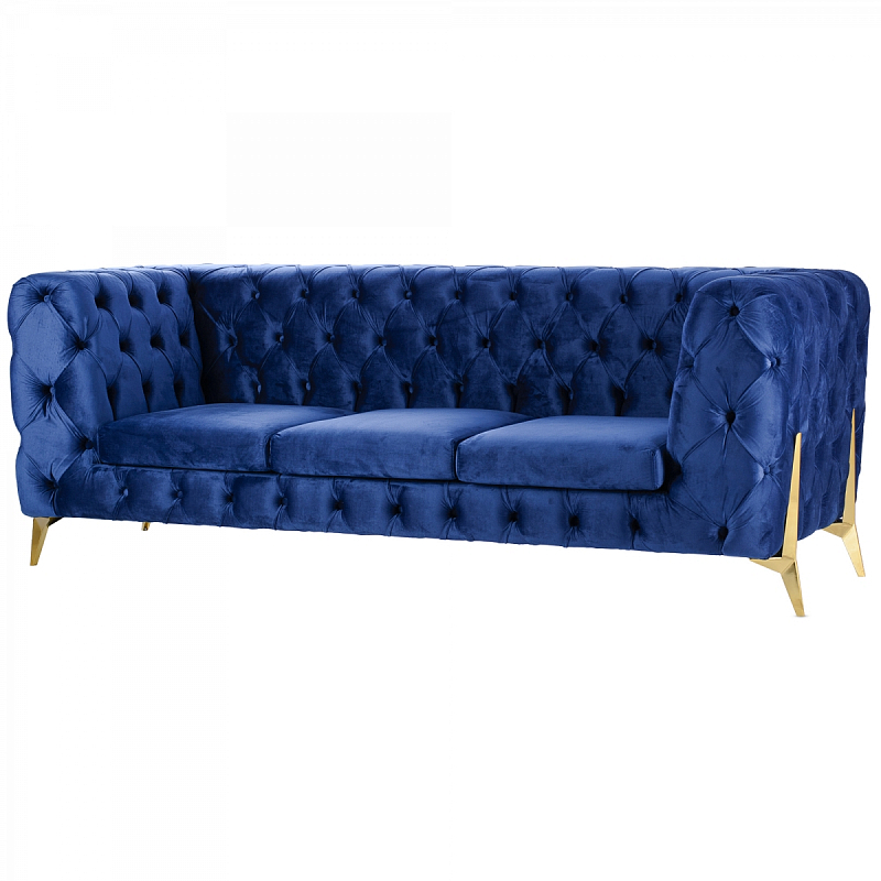 Диван Jasper Sofa Синий Латунь Диван Jasper Sofa Синий Латунь в Рязани | Loft Concept