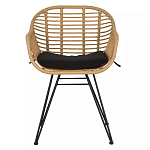 Стул с ротанговым плетением Wicker Half Chair с подлокотниками варинант исполнения - 1 | Loft Concept в Рязани