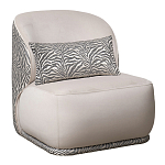 Кресло без подлокотников бежевое с принтом Macrocosm варинант исполнения - 1 | Loft Concept в Рязани