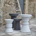 Приставной стол из искусственного камня Chess Black варинант исполнения - 4 | Loft Concept в Рязани