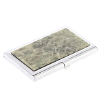 Визитница карманная металлическая с накладкой из натурального камня Апатит Stone Business Card Holders варинант исполнения - 2 | Loft Concept в Рязани