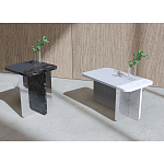 Slice журнальный столик из мрамора и массива дуба варинант исполнения - 2 | Loft Concept в Рязани