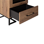 Шкаф-витрина в стиле лофт с чёрной стеклянной дверью Urban Style Space 2 варинант исполнения - 3 | Loft Concept в Рязани