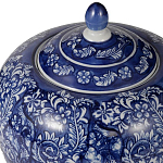 Ваза округлой формы с синей росписью и цветочным узором Blue & White Ornament варинант исполнения - 1 | Loft Concept в Рязани