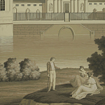 Обои ручная роспись Monuments of Paris Terre Foncée on scenic paper варинант исполнения - 1 | Loft Concept в Рязани