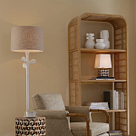 Торшер с белым каркасом и тканевыми абажуром Natural Stems варинант исполнения - 5 | Loft Concept в Рязани