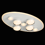 Потолочный светильник овальной формы белого цвета с 7-ю лампами Lunar Pebbles варинант исполнения - 3 | Loft Concept в Рязани