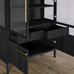 Витрина Primo со стеклянными фасадами и буфетом шпон Черный дуб варинант исполнения - 6 | Loft Concept в Рязани