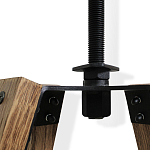 Барный стул со спинкой и металлической подставкой на 4-х деревянных ножках Бежевый Велюр Vendramin Chair варинант исполнения - 5 | Loft Concept в Рязани