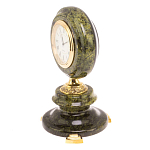 Часы настольные бронзовые из натуральных камней Мрамор и Змеевик Stone Clock варинант исполнения - 14 | Loft Concept в Рязани