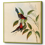 Постер на холсте с изображением птиц и цветов Blooming Birds Poster варинант исполнения - 5 | Loft Concept в Рязани