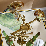 Подсвечник с двумя попугаями из фарфора на бронзовой ветке Eden Garden варинант исполнения - 5 | Loft Concept в Рязани