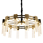 Люстра с прямоугольными хрустальными плафонами Glass Rectangles Gold Chandelier 60 варинант исполнения - 1 | Loft Concept в Рязани