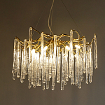 Люстра на подвесе с каркасом из металла и прозрачными подвесками из стекла Droplet Chandelier варинант исполнения - 1 | Loft Concept в Рязани