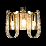 Бра с металлическим основанием золотого цвета и хрустальными подвесками Textured Glass варинант исполнения - 3 | Loft Concept в Рязани