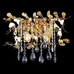 Бра с металлическими лепестками и хрустальными подвесками Leaf Cascade варинант исполнения - 1 | Loft Concept в Рязани