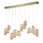 Подвесной светильник линейный с плафонами волнистой формы из фактурного стекла Big Wave варинант исполнения - 8 | Loft Concept в Рязани