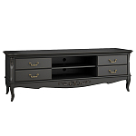 ТВ-тумба черная из массива бука с 4-мя ящиками и 2-мя полками Black Provence варинант исполнения - 1 | Loft Concept в Рязани
