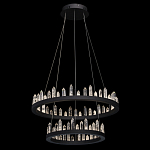 Люстра с двумя кольцами черного цвета с хрустальными элементами QUARTZ CRYSTAL варинант исполнения - 3 | Loft Concept в Рязани