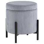 Серо-голубой пуф на черных ножках SANJAY варинант исполнения - 1 | Loft Concept в Рязани