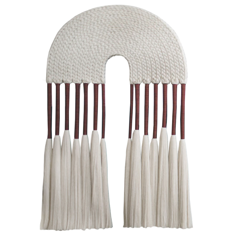 Настенное украшение из хлопковых нитей Volcan Wall Hanging Белый Вишневый в Рязани | Loft Concept 